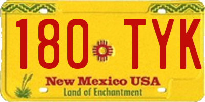 NM license plate 180TYK