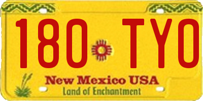 NM license plate 180TYO