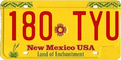 NM license plate 180TYU