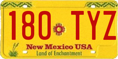 NM license plate 180TYZ