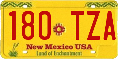 NM license plate 180TZA