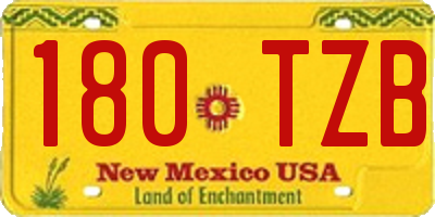 NM license plate 180TZB