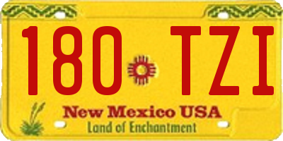 NM license plate 180TZI