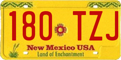 NM license plate 180TZJ