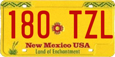 NM license plate 180TZL