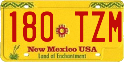 NM license plate 180TZM