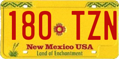 NM license plate 180TZN