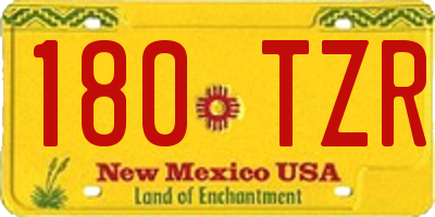 NM license plate 180TZR