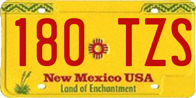 NM license plate 180TZS