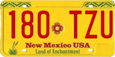 NM license plate 180TZU