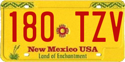 NM license plate 180TZV