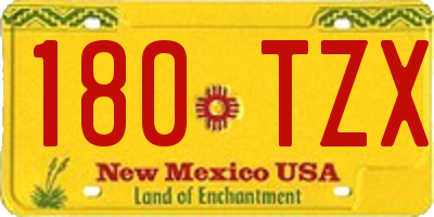 NM license plate 180TZX