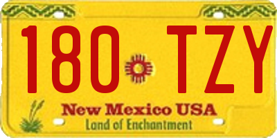 NM license plate 180TZY