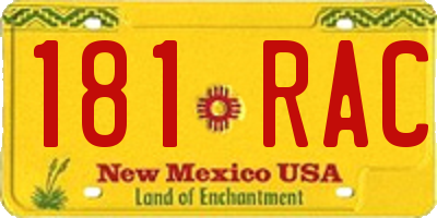 NM license plate 181RAC