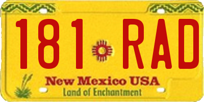 NM license plate 181RAD