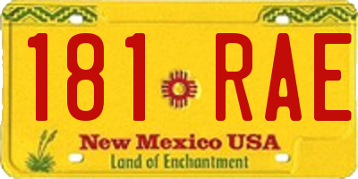 NM license plate 181RAE