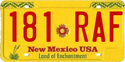 NM license plate 181RAF