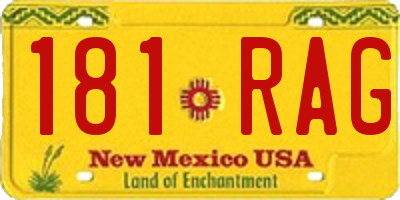 NM license plate 181RAG