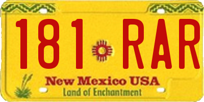 NM license plate 181RAR