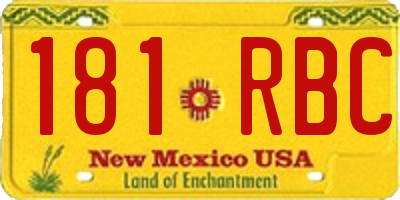 NM license plate 181RBC