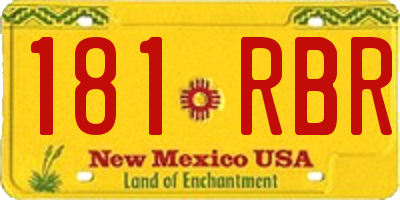 NM license plate 181RBR