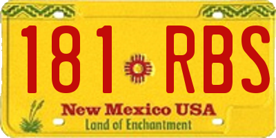 NM license plate 181RBS