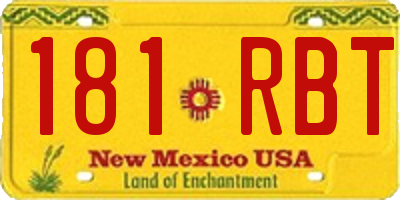 NM license plate 181RBT
