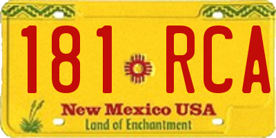 NM license plate 181RCA