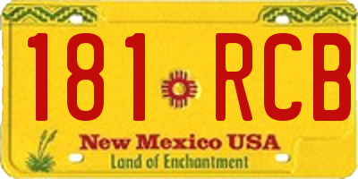 NM license plate 181RCB