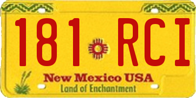 NM license plate 181RCI