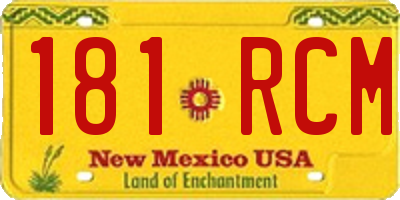 NM license plate 181RCM