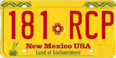 NM license plate 181RCP