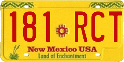 NM license plate 181RCT