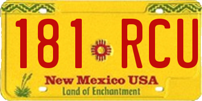 NM license plate 181RCU