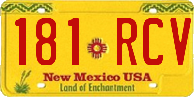 NM license plate 181RCV