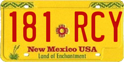 NM license plate 181RCY