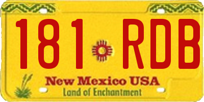 NM license plate 181RDB