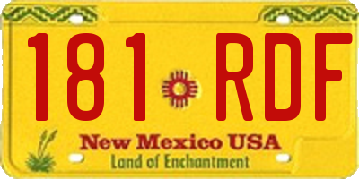 NM license plate 181RDF