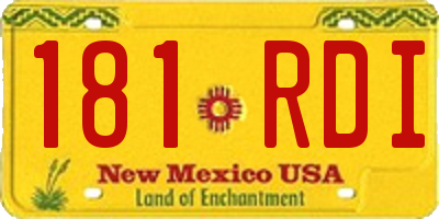 NM license plate 181RDI