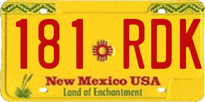 NM license plate 181RDK