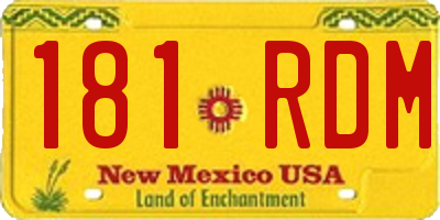 NM license plate 181RDM