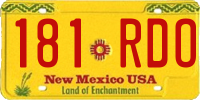 NM license plate 181RDO