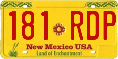 NM license plate 181RDP