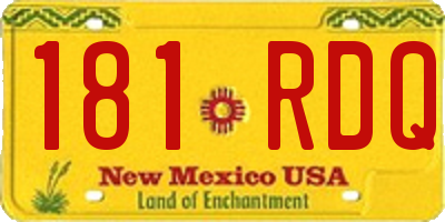 NM license plate 181RDQ
