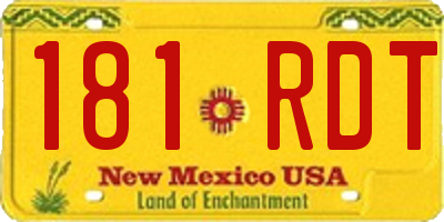 NM license plate 181RDT