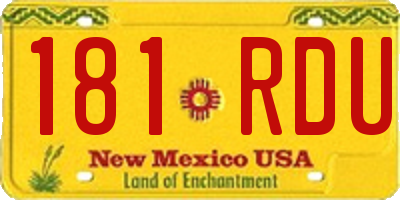 NM license plate 181RDU
