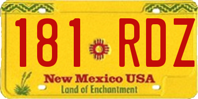 NM license plate 181RDZ