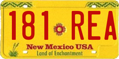 NM license plate 181REA