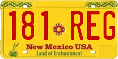 NM license plate 181REG