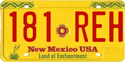 NM license plate 181REH